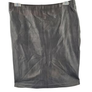 JLC Leather Mini Skirt Black Classic Back Slit Modern Y2K Goth Bikercore